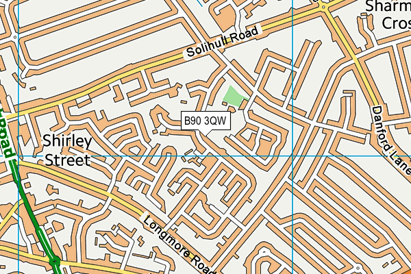 B90 3QW map - OS VectorMap District (Ordnance Survey) B90 3QW map - OS VectorMap District (Ordnance Survey)