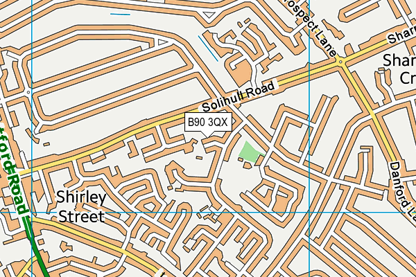 B90 3QX map - OS VectorMap District (Ordnance Survey) B90 3QX map - OS VectorMap District (Ordnance Survey)