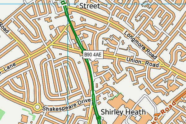 B90 4AE map - OS VectorMap District (Ordnance Survey) B90 4AE map - OS VectorMap District (Ordnance Survey)