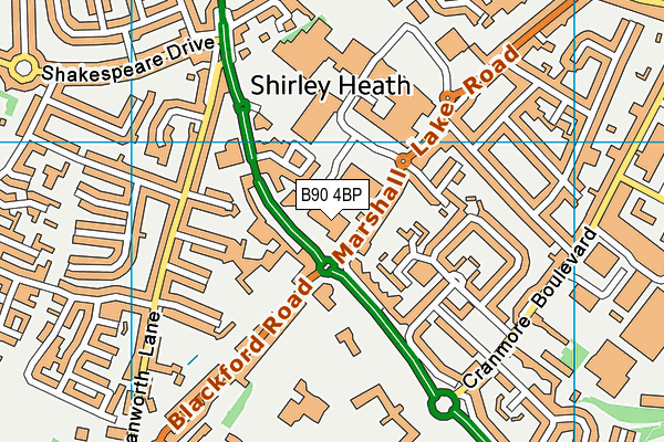 B90 4BP map - OS VectorMap District (Ordnance Survey) B90 4BP map - OS VectorMap District (Ordnance Survey)