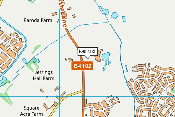 B90 4DX map - OS VectorMap District (Ordnance Survey) B90 4DX map - OS VectorMap District (Ordnance Survey)