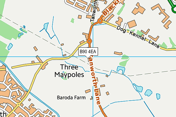 B90 4EA map - OS VectorMap District (Ordnance Survey) B90 4EA map - OS VectorMap District (Ordnance Survey)