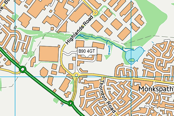 B90 4GT map - OS VectorMap District (Ordnance Survey) B90 4GT map - OS VectorMap District (Ordnance Survey)