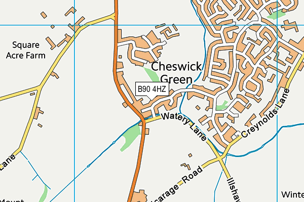 B90 4HZ map - OS VectorMap District (Ordnance Survey)