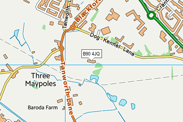 B90 4JQ map - OS VectorMap District (Ordnance Survey) B90 4JQ map - OS VectorMap District (Ordnance Survey)