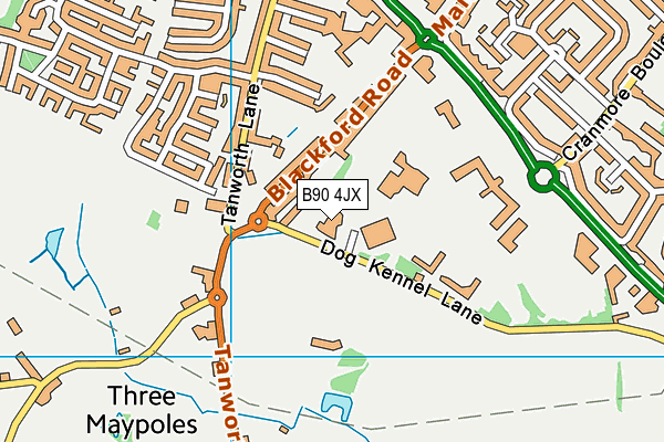 B90 4JX map - OS VectorMap District (Ordnance Survey) B90 4JX map - OS VectorMap District (Ordnance Survey)