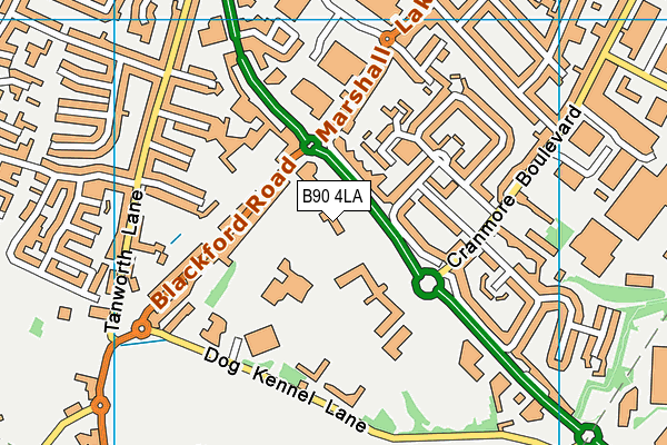 B90 4LA map - OS VectorMap District (Ordnance Survey) B90 4LA map - OS VectorMap District (Ordnance Survey)
