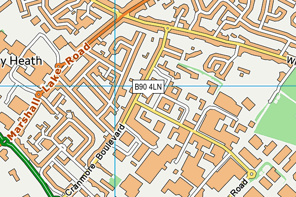 B90 4LN map - OS VectorMap District (Ordnance Survey) B90 4LN map - OS VectorMap District (Ordnance Survey)
