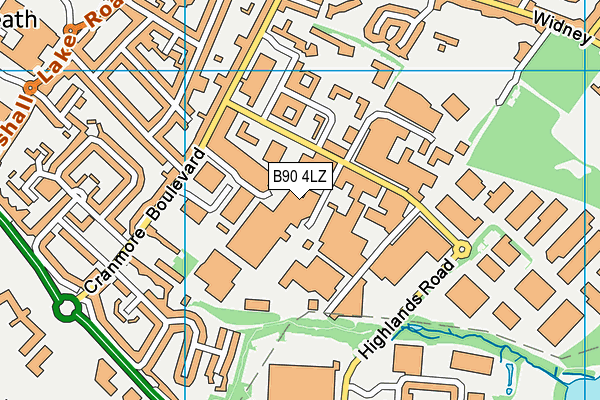 B90 4LZ map - OS VectorMap District (Ordnance Survey) B90 4LZ map - OS VectorMap District (Ordnance Survey)