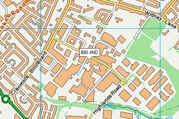 B90 4ND map - OS VectorMap District (Ordnance Survey) B90 4ND map - OS VectorMap District (Ordnance Survey)