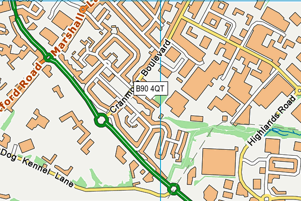 B90 4QT map - OS VectorMap District (Ordnance Survey) B90 4QT map - OS VectorMap District (Ordnance Survey)