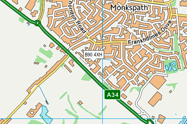 B90 4XH map - OS VectorMap District (Ordnance Survey) B90 4XH map - OS VectorMap District (Ordnance Survey)