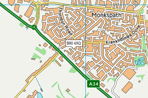 B90 4XQ map - OS VectorMap District (Ordnance Survey) B90 4XQ map - OS VectorMap District (Ordnance Survey)
