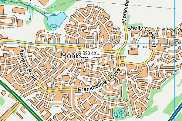B90 4XU map - OS VectorMap District (Ordnance Survey) B90 4XU map - OS VectorMap District (Ordnance Survey)