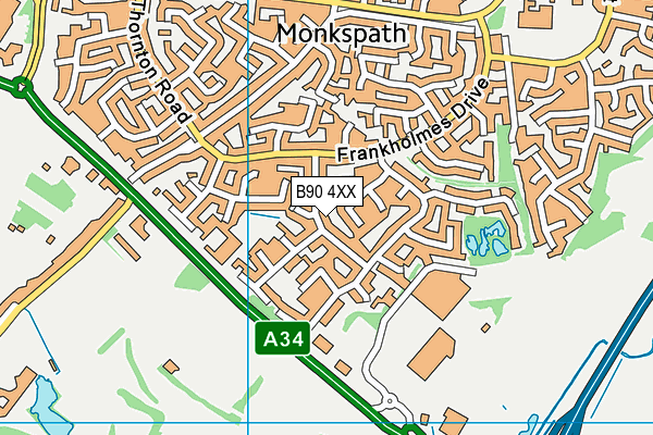 B90 4XX map - OS VectorMap District (Ordnance Survey) B90 4XX map - OS VectorMap District (Ordnance Survey)