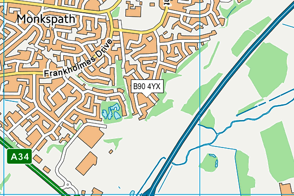 B90 4YX map - OS VectorMap District (Ordnance Survey) B90 4YX map - OS VectorMap District (Ordnance Survey)