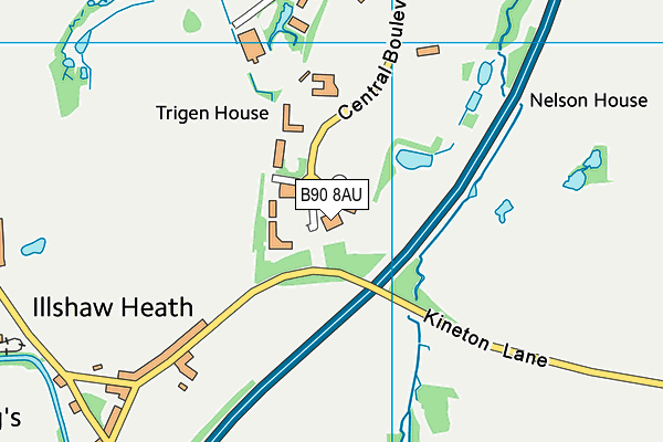 B90 8AU map - OS VectorMap District (Ordnance Survey) B90 8AU map - OS VectorMap District (Ordnance Survey)