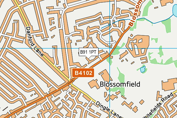 B91 1PT map - OS VectorMap District (Ordnance Survey) B91 1PT map - OS VectorMap District (Ordnance Survey)