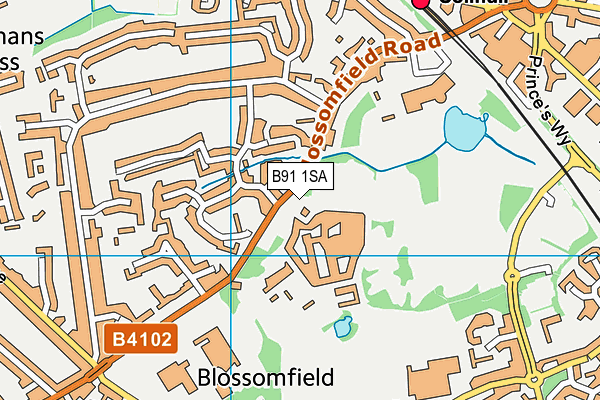 B91 1SA map - OS VectorMap District (Ordnance Survey) B91 1SA map - OS VectorMap District (Ordnance Survey)