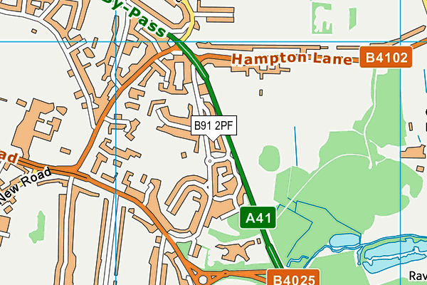 B91 2PF map - OS VectorMap District (Ordnance Survey)