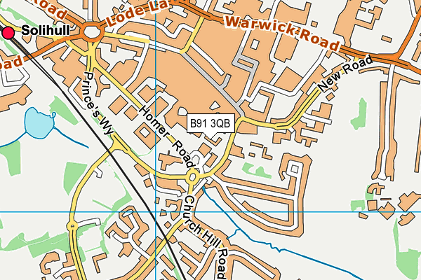 B91 3QB map - OS VectorMap District (Ordnance Survey) B91 3QB map - OS VectorMap District (Ordnance Survey)