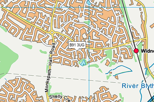 B91 3UG map - OS VectorMap District (Ordnance Survey) B91 3UG map - OS VectorMap District (Ordnance Survey)