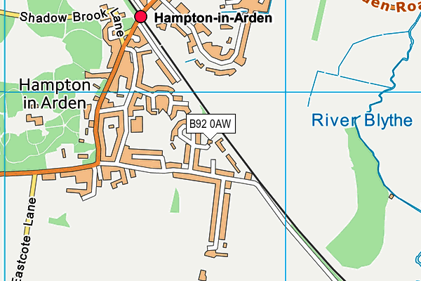 B92 0AW map - OS VectorMap District (Ordnance Survey) B92 0AW map - OS VectorMap District (Ordnance Survey)