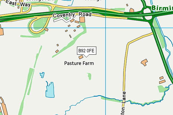 B92 0FE map - OS VectorMap District (Ordnance Survey) B92 0FE map - OS VectorMap District (Ordnance Survey)