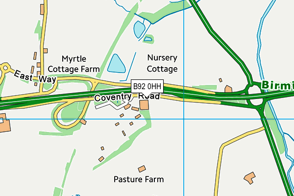 B92 0HH map - OS VectorMap District (Ordnance Survey) B92 0HH map - OS VectorMap District (Ordnance Survey)