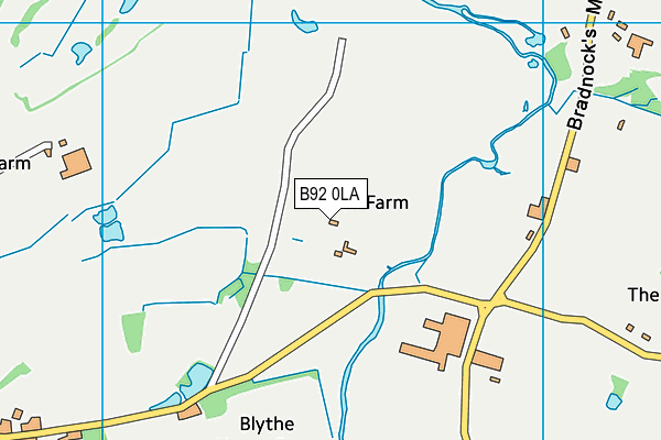 B92 0LA map - OS VectorMap District (Ordnance Survey) B92 0LA map - OS VectorMap District (Ordnance Survey)