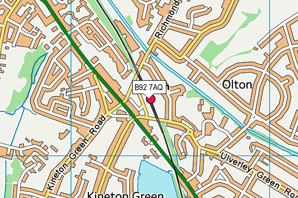 B92 7AQ map - OS VectorMap District (Ordnance Survey) B92 7AQ map - OS VectorMap District (Ordnance Survey)
