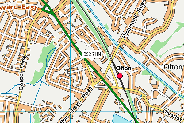 B92 7HN map - OS VectorMap District (Ordnance Survey) B92 7HN map - OS VectorMap District (Ordnance Survey)