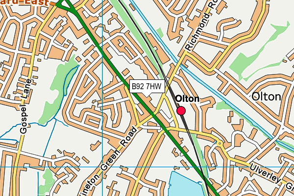 B92 7HW map - OS VectorMap District (Ordnance Survey) B92 7HW map - OS VectorMap District (Ordnance Survey)