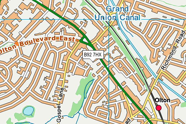 B92 7HX map - OS VectorMap District (Ordnance Survey) B92 7HX map - OS VectorMap District (Ordnance Survey)