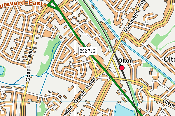 B92 7JG map - OS VectorMap District (Ordnance Survey) B92 7JG map - OS VectorMap District (Ordnance Survey)