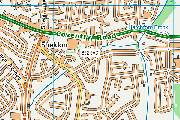 B92 9AD map - OS VectorMap District (Ordnance Survey) B92 9AD map - OS VectorMap District (Ordnance Survey)
