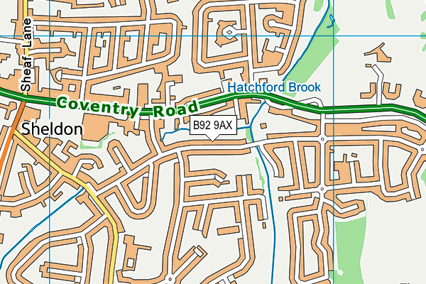 B92 9AX map - OS VectorMap District (Ordnance Survey) B92 9AX map - OS VectorMap District (Ordnance Survey)