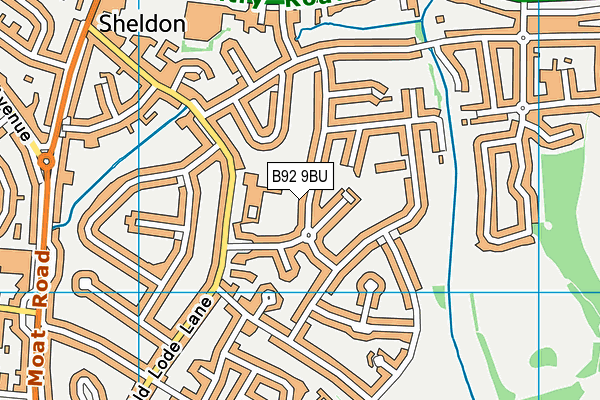 B92 9BU map - OS VectorMap District (Ordnance Survey) B92 9BU map - OS VectorMap District (Ordnance Survey)