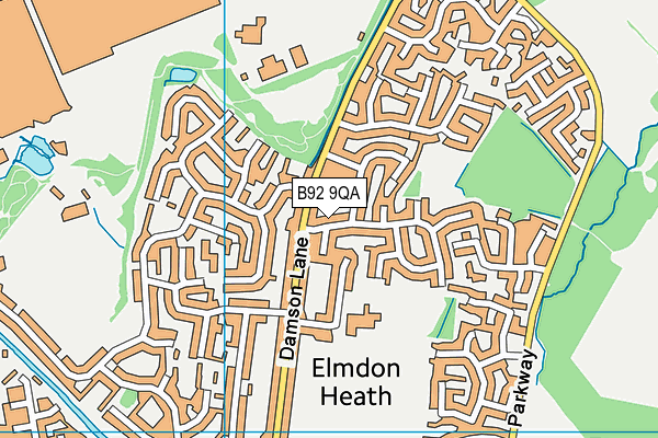 B92 9QA map - OS VectorMap District (Ordnance Survey) B92 9QA map - OS VectorMap District (Ordnance Survey)