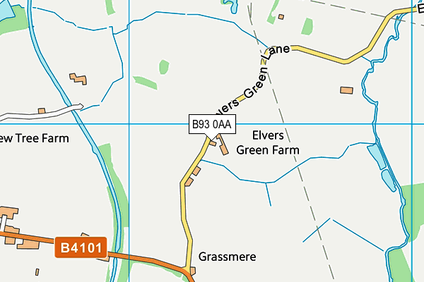 B93 0AA map - OS VectorMap District (Ordnance Survey) B93 0AA map - OS VectorMap District (Ordnance Survey)