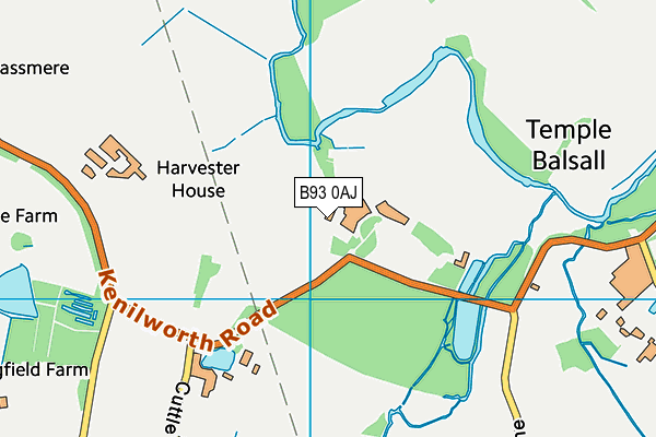 B93 0AJ map - OS VectorMap District (Ordnance Survey)
