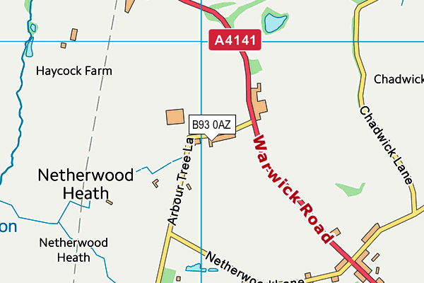 B93 0AZ map - OS VectorMap District (Ordnance Survey) B93 0AZ map - OS VectorMap District (Ordnance Survey)
