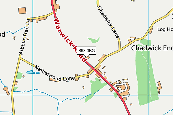 B93 0BG map - OS VectorMap District (Ordnance Survey)