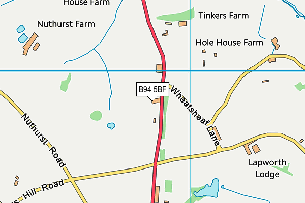 B94 5BF map - OS VectorMap District (Ordnance Survey) B94 5BF map - OS VectorMap District (Ordnance Survey)