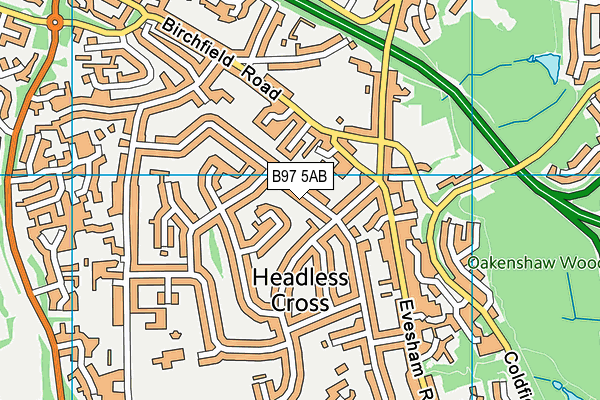 B97 5AB map - OS VectorMap District (Ordnance Survey) B97 5AB map - OS VectorMap District (Ordnance Survey)