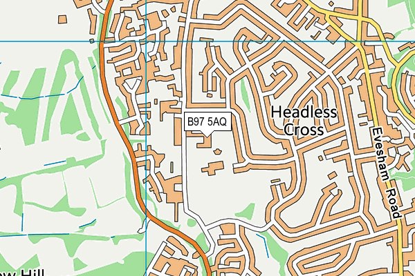 B97 5AQ map - OS VectorMap District (Ordnance Survey)