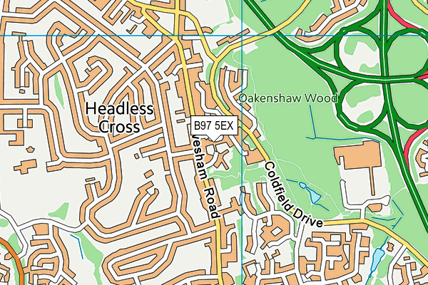 B97 5EX map - OS VectorMap District (Ordnance Survey)