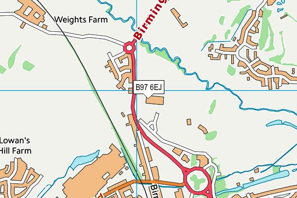 B97 6EJ map - OS VectorMap District (Ordnance Survey)