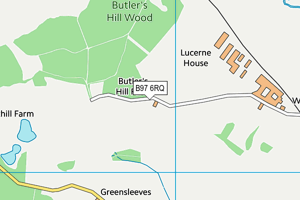 B97 6RQ map - OS VectorMap District (Ordnance Survey)