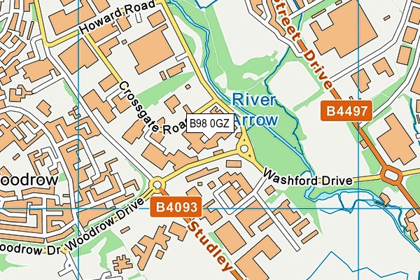 B98 0GZ map - OS VectorMap District (Ordnance Survey) B98 0GZ map - OS VectorMap District (Ordnance Survey)